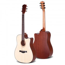 spruce-solid-top-acoustic-guitar-with-bag-string-picks-straps-and-free-shipping-oem-guitar